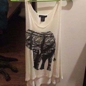 Tribal elephant low cut sides tank top